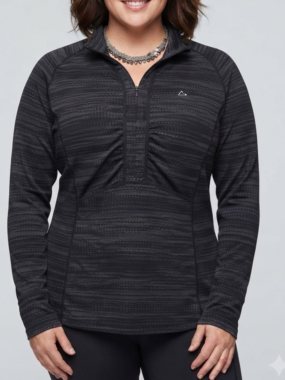 PARADOX Black Patterned Zip-Front Athletic Jacket size XL